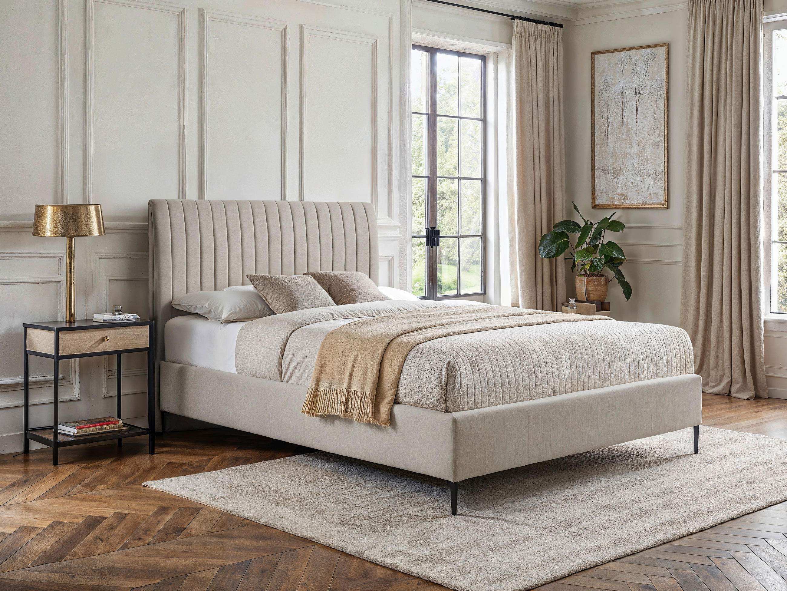 Boxspring, 140/200 cm, crem