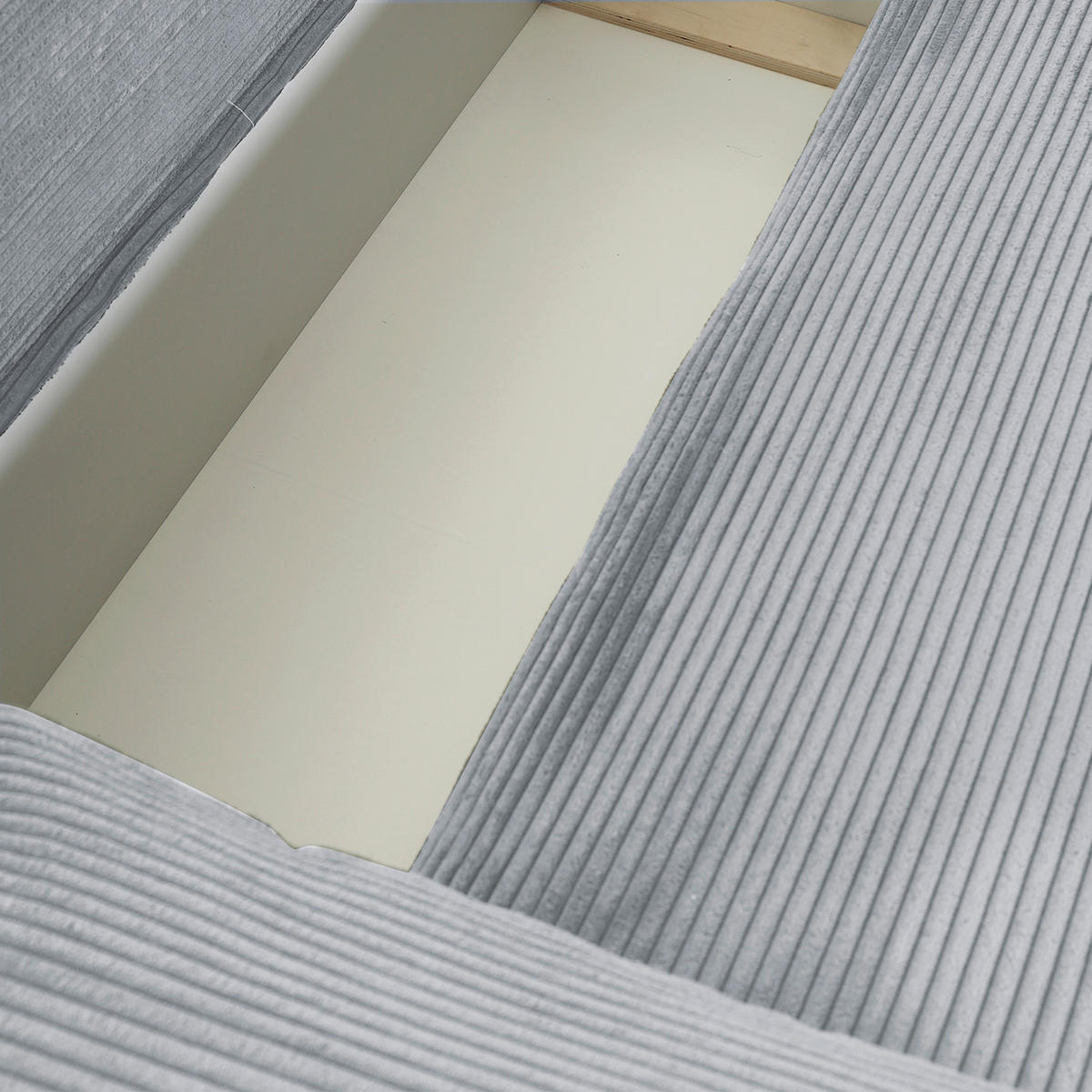 ECKSOFA Hellgrau Cord  - Hellgrau/Schwarz, KONVENTIONELL, Kunststoff/Textil (266/180cm) - Carryhome