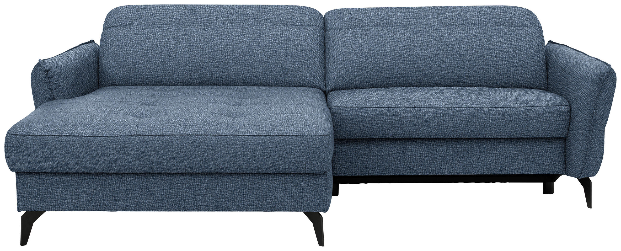 ECKSOFA Flachgewebe Blau  - Blau/Schwarz, Design, Textil/Metall (175/246cm) - Celina