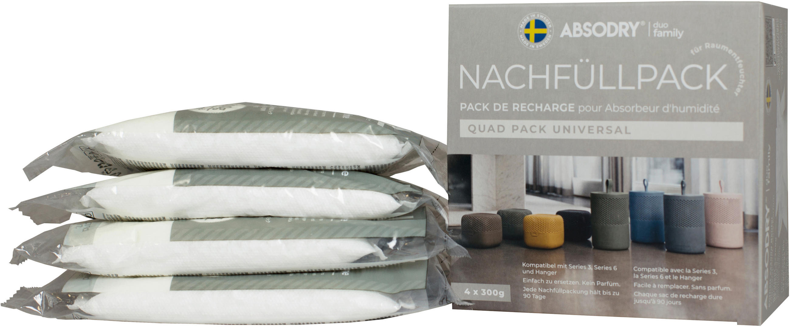 LUFTENTFEUCHTER-NACHFÜLLUNG - Weiß, Basics, Stein (14.5/9.5/14.5cm) - Absodry