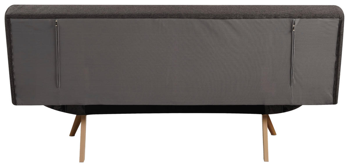 BÄDDSOFFA i vävt tyg mörkgrå  - mörkgrå/naturfärgad, Design, metall/textil (182/87/82cm) - Livetastic