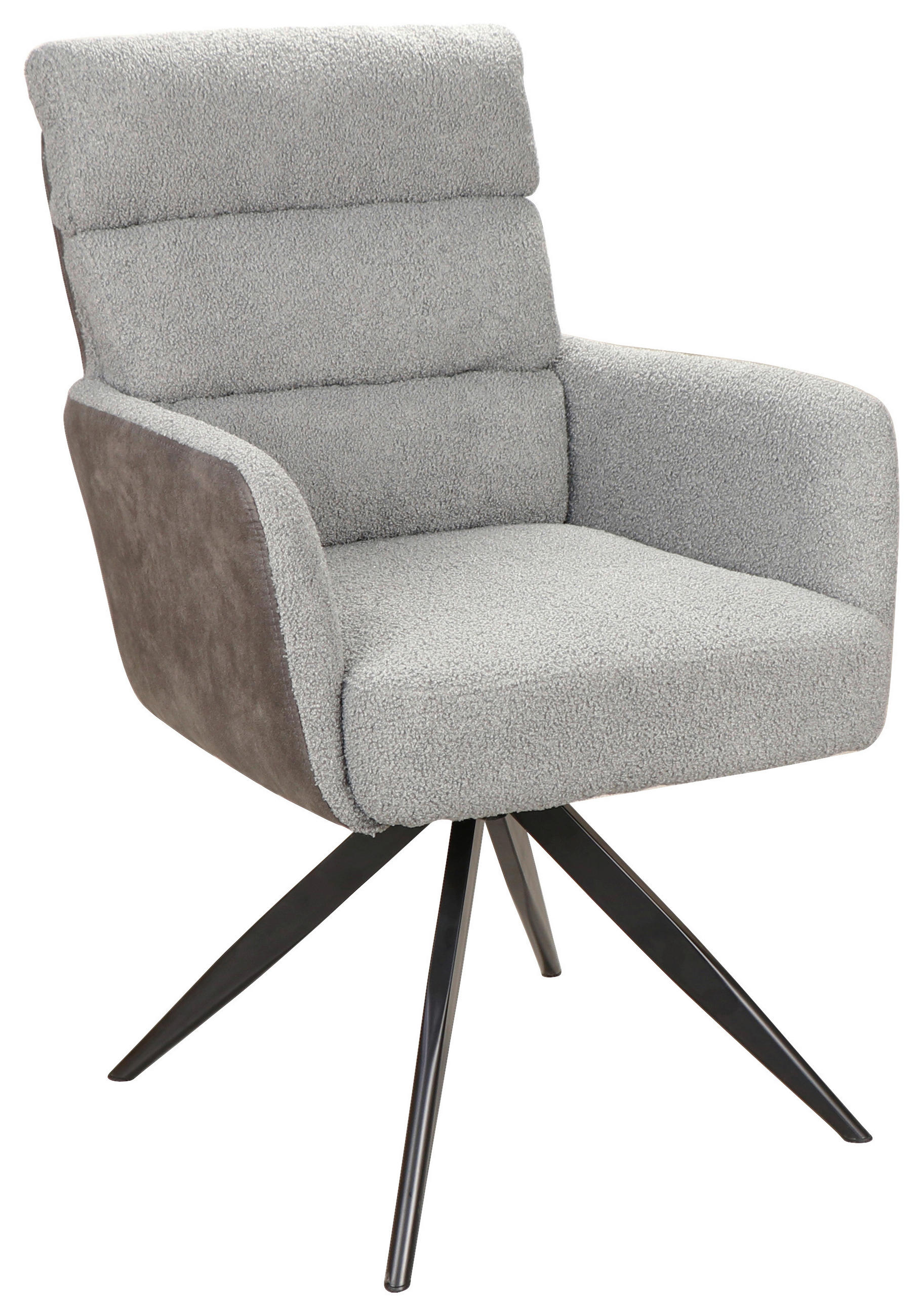 NASLANJAČ, kovina, tekstil rjava, siva, črna  - siva/črna, Design, kovina/tekstil (60/91/67cm) - Novel