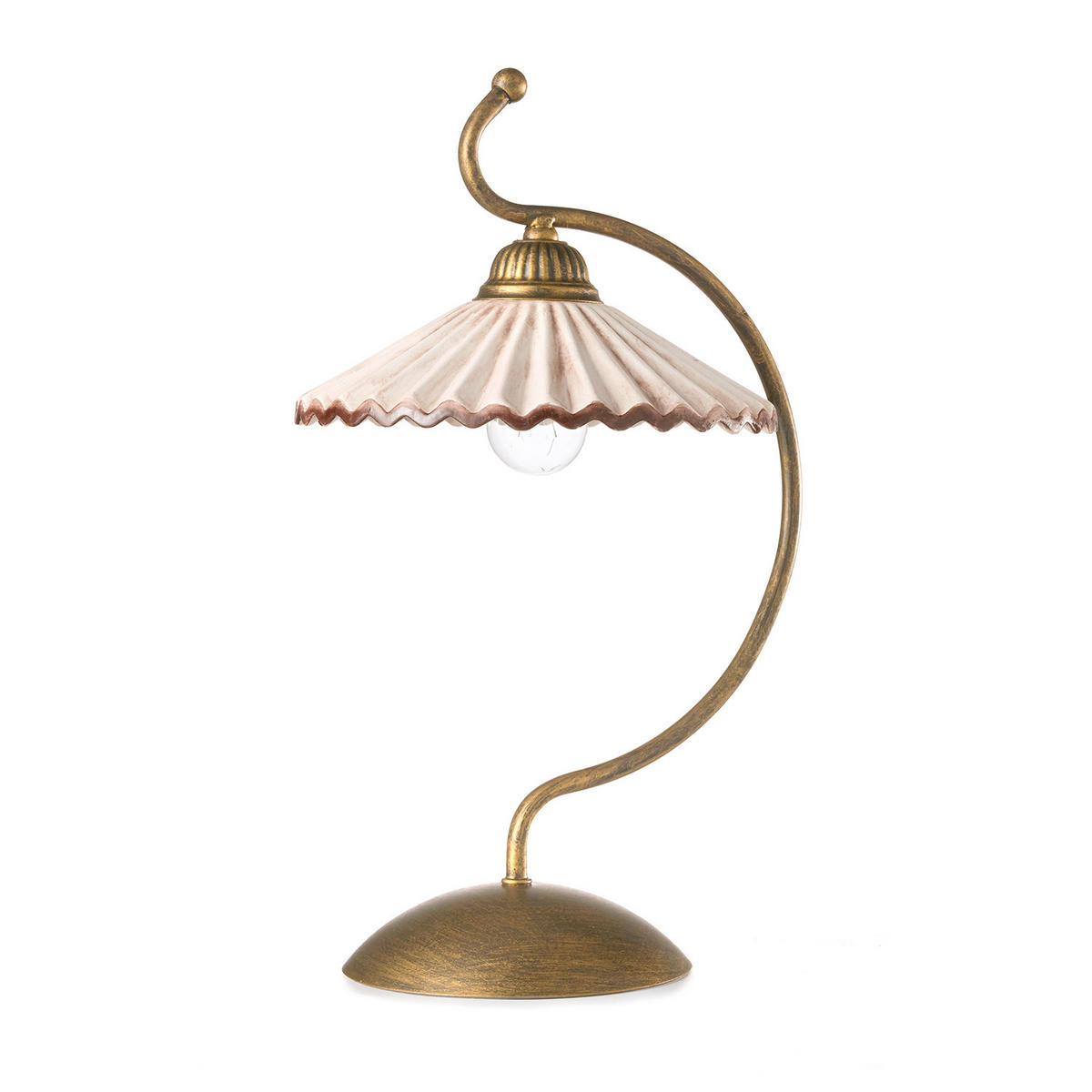 TISCHLEUCHTE 23/34 cm   - Braun/Weiß, KONVENTIONELL, Keramik/Kunststoff (23/34cm)