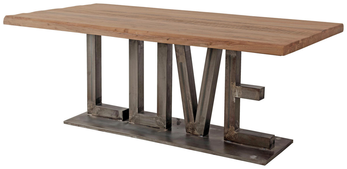 ESSTISCH in Holz, Metall 200/100/76 cm   - Anthrazit/Akaziefarben, LIFESTYLE, Holz/Metall (200/100/76cm) - Landscape