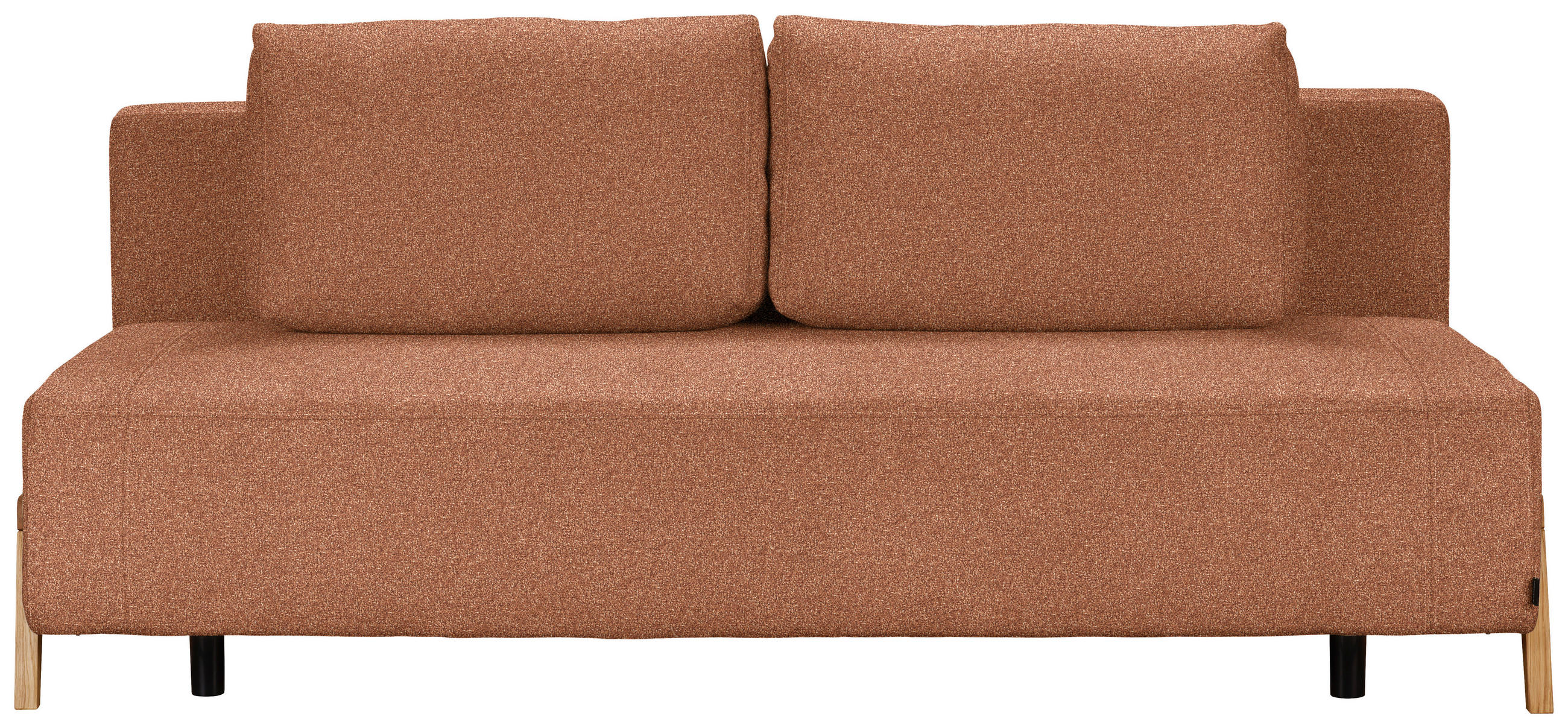 SCHLAFSOFA  mit Stoffauswahl, Liegefunktion, Schlafen auf Sitzhöhe Bouclé Cognac  - Cognac/Naturfarben, Design, Holz/Textil (211/88/102cm) - Niels Andersson