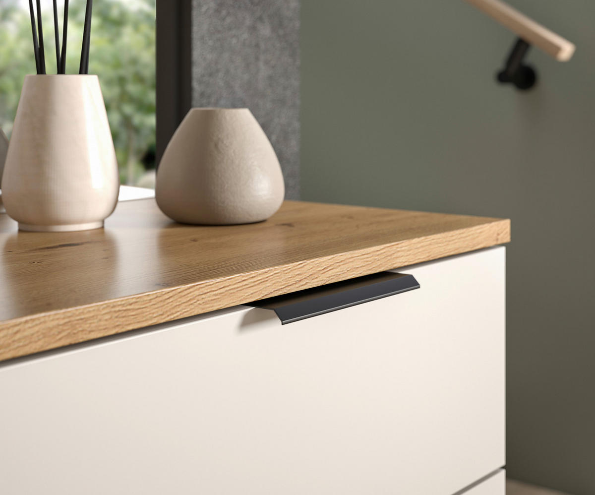 GARDEROBE 4-teilig  in 88/195/35 cm  - Weiß/Eiche Artisan, Design, Glas/Holzwerkstoff (88/195/35cm) - Xora