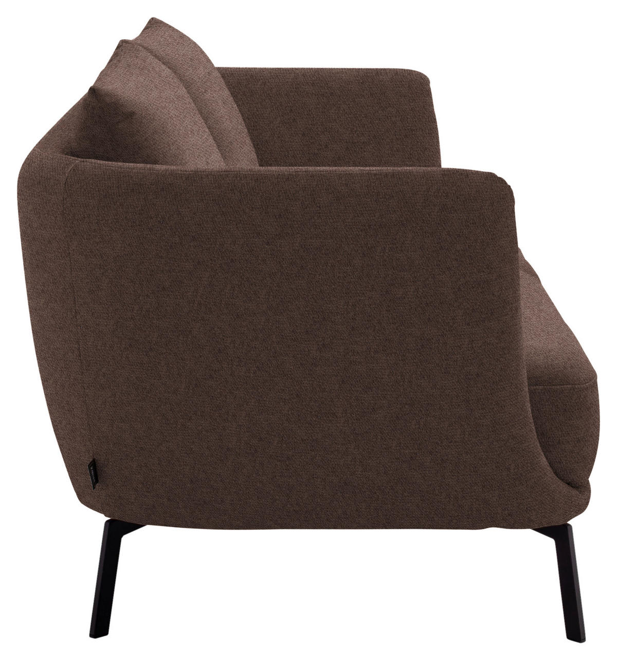 2,5-SITZER  in Flachgewebe Braun  - Schwarz/Braun, Design, Textil/Metall (190/71/91cm) - Schöner Wohnen