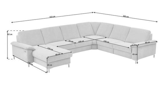 WOHNLANDSCHAFT in Chenille Braun  - Alufarben/Braun, Design, Textil/Metall (170/333/265cm) - Dieter Knoll