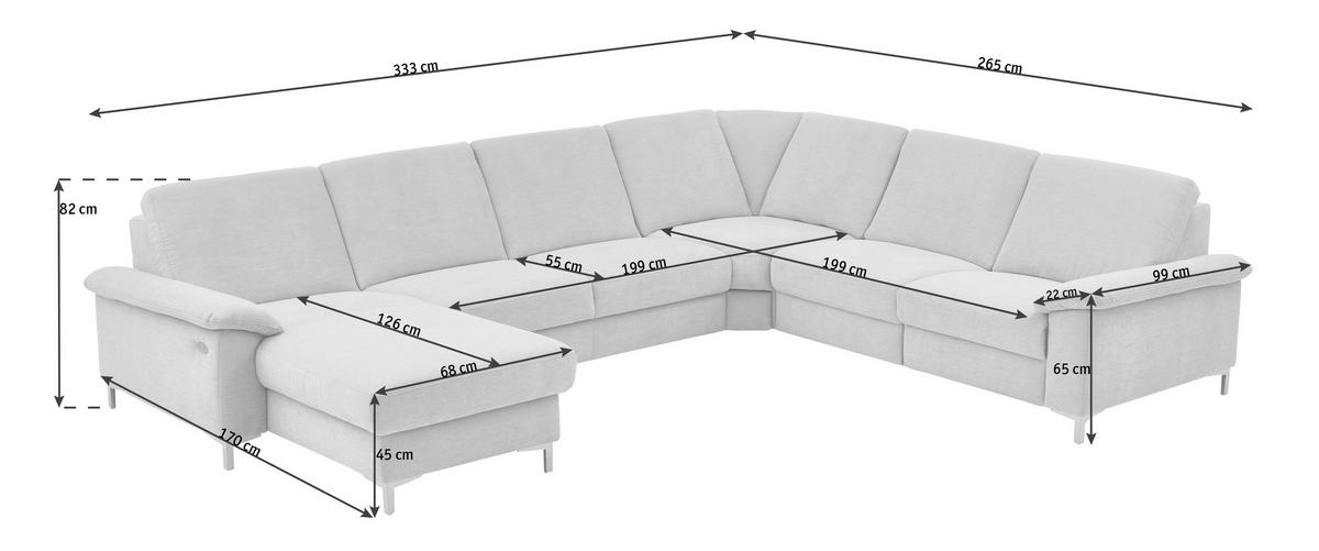 WOHNLANDSCHAFT in Chenille Naturfarben  - Alufarben/Naturfarben, Design, Textil/Metall (170/333/265cm) - Dieter Knoll