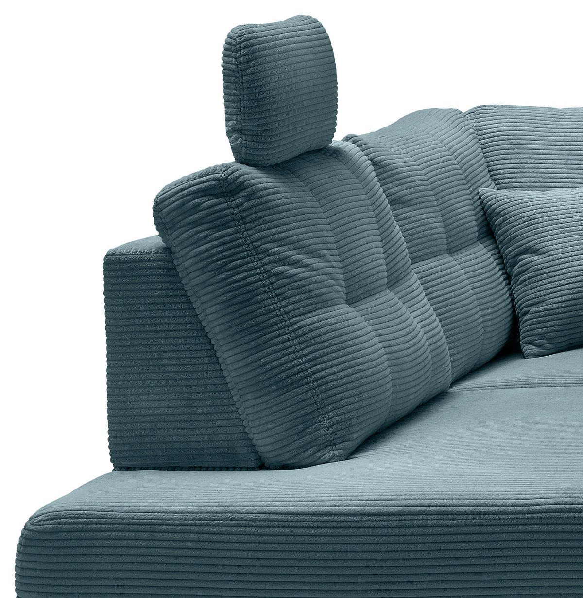 ECKSOFA in Cord Petrol  - Petrol/Naturfarben, Modern, Holz/Textil (206/274cm) - Livetastic