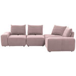 ECKSOFA in Velours Altrosa  - Schwarz/Altrosa, Design, Kunststoff/Textil (326/236cm) - Xora