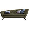 CHESTERFIELD-SOFA Mikrofaser Schwarz, Olivgrün  - Schwarz/Olivgrün, Design, Textil/Metall (223/84/90cm) - Pure Home Lifestyle
