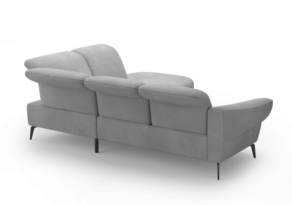 ECKSOFA in Flachgewebe Grau  302/270 cm  - Schwarz/Grau, MODERN, Textil/Metall (302/270cm) - Sit & More