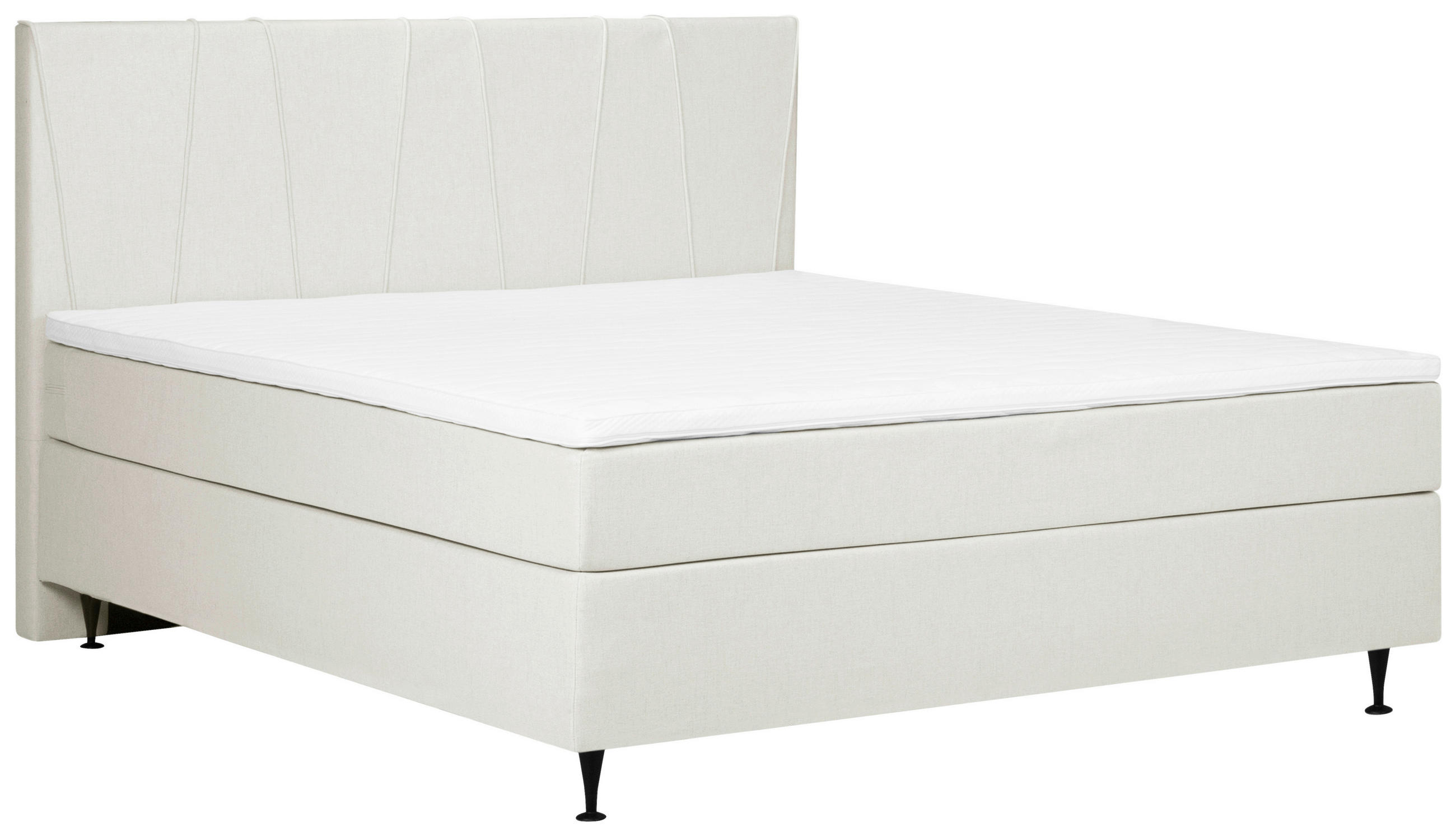 BOXSPRING-ÁGY 140/200 cm  krém  - fekete/krém, Modern, textil (140/200cm) - MID.YOU