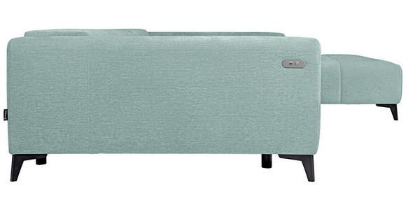 ECKSOFA  in Chenille Hellblau  279/222 cm  - Schwarz/Hellblau, KONVENTIONELL, Kunststoff/Textil (279/222cm) - Hom`in