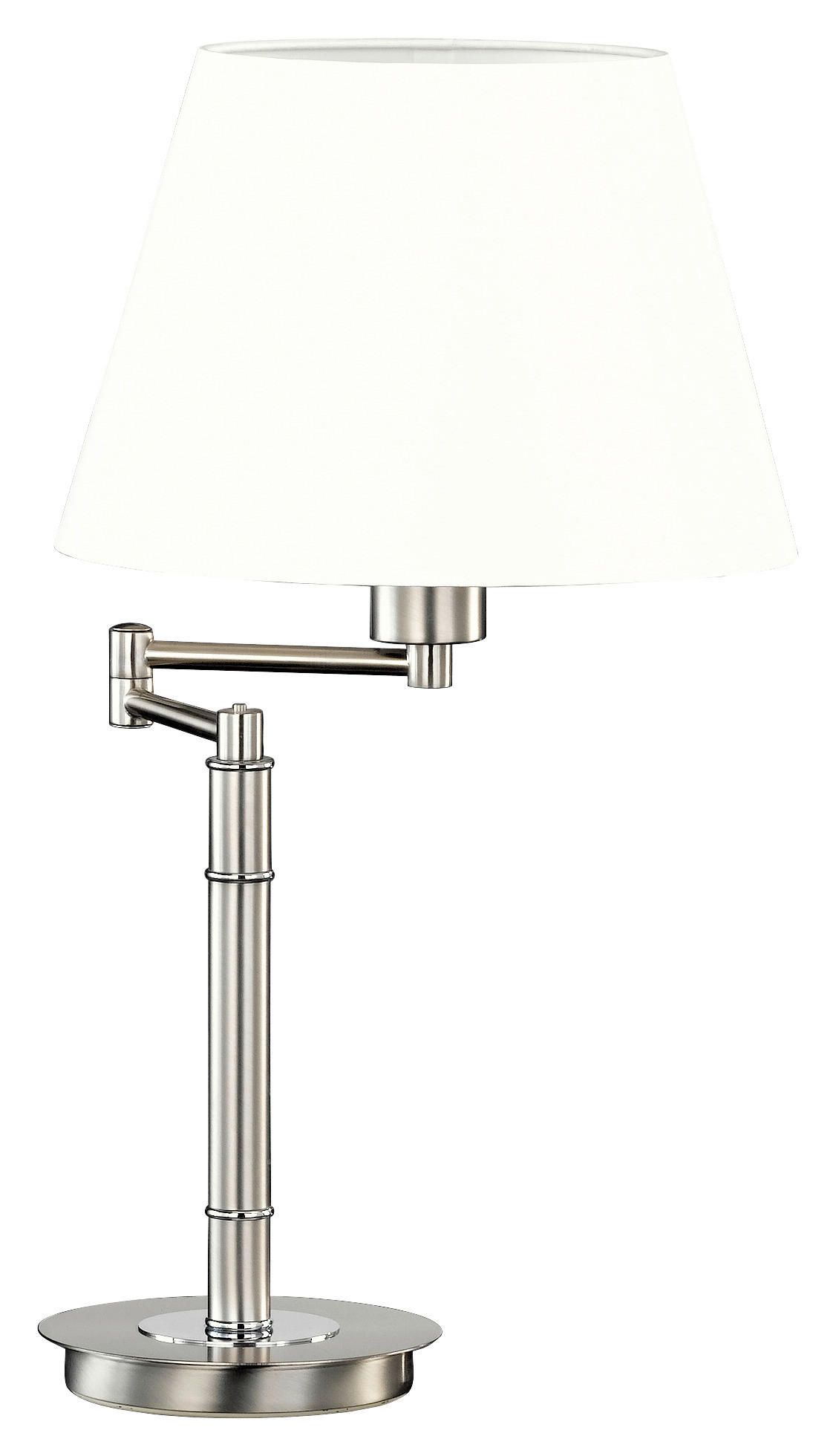 BORDSLAMPA   - vit/nickelfärgad, Basics, metall/textil (53cm)
