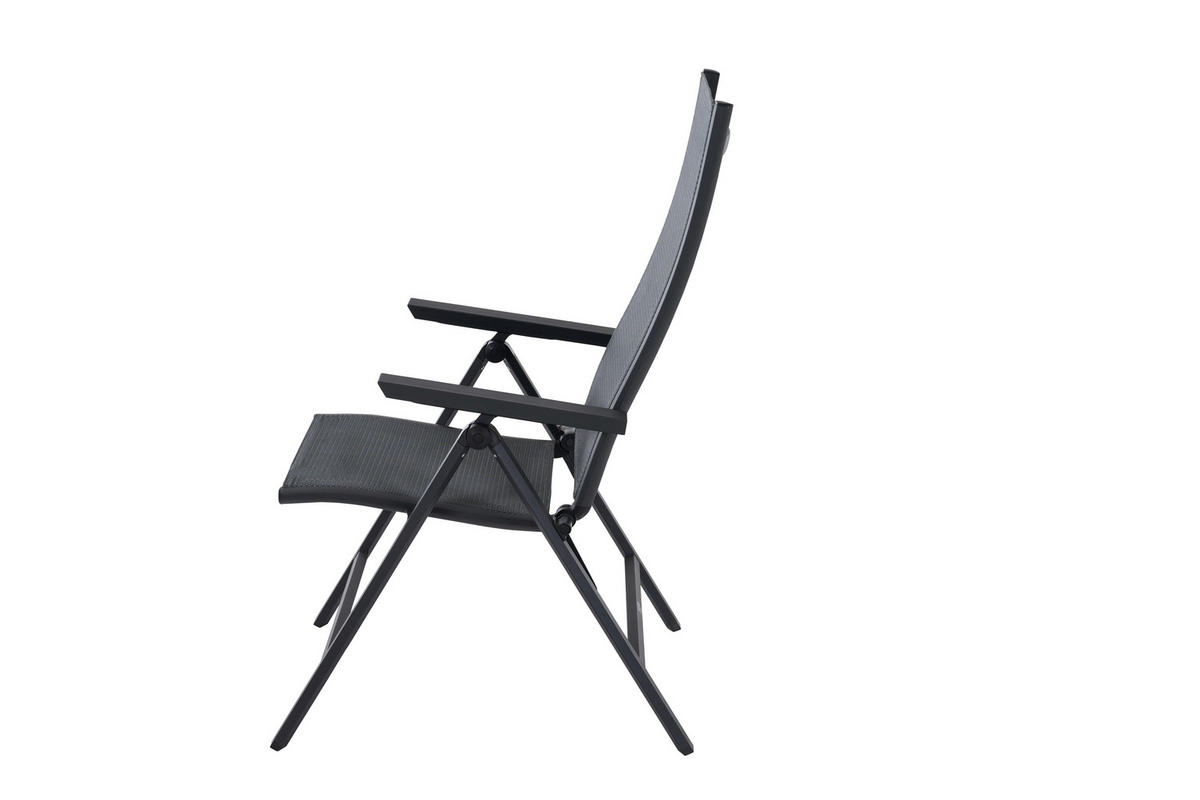 GARTENKLAPPSESSEL in Metall, Kunststoff Anthrazit  - Anthrazit, Basics, Kunststoff/Metall (60/110/66cm) - Siena Garden