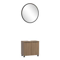 BADEZIMMER 2-teilig  in 60 cm  - Dunkelbraun/Schwarz, Basics, Holzwerkstoff/Kunststoff (60cm) - Held