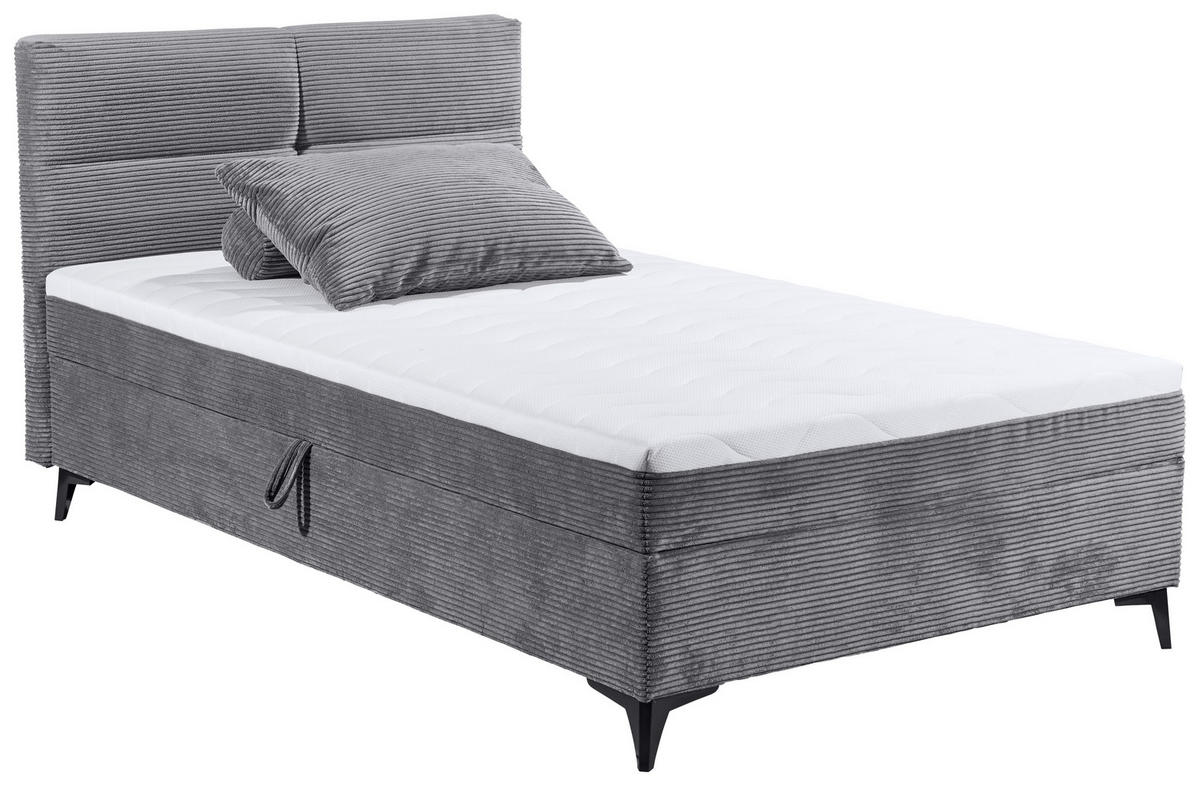 BOXBETT 120/200 cm  in Grau  - Schwarz/Grau, Modern, Holzwerkstoff/Kunststoff (120/200cm) - MID.YOU