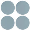 GLASUNTERSETZER  - Pastellblau, Basics, Leder (11/11/0.2cm)