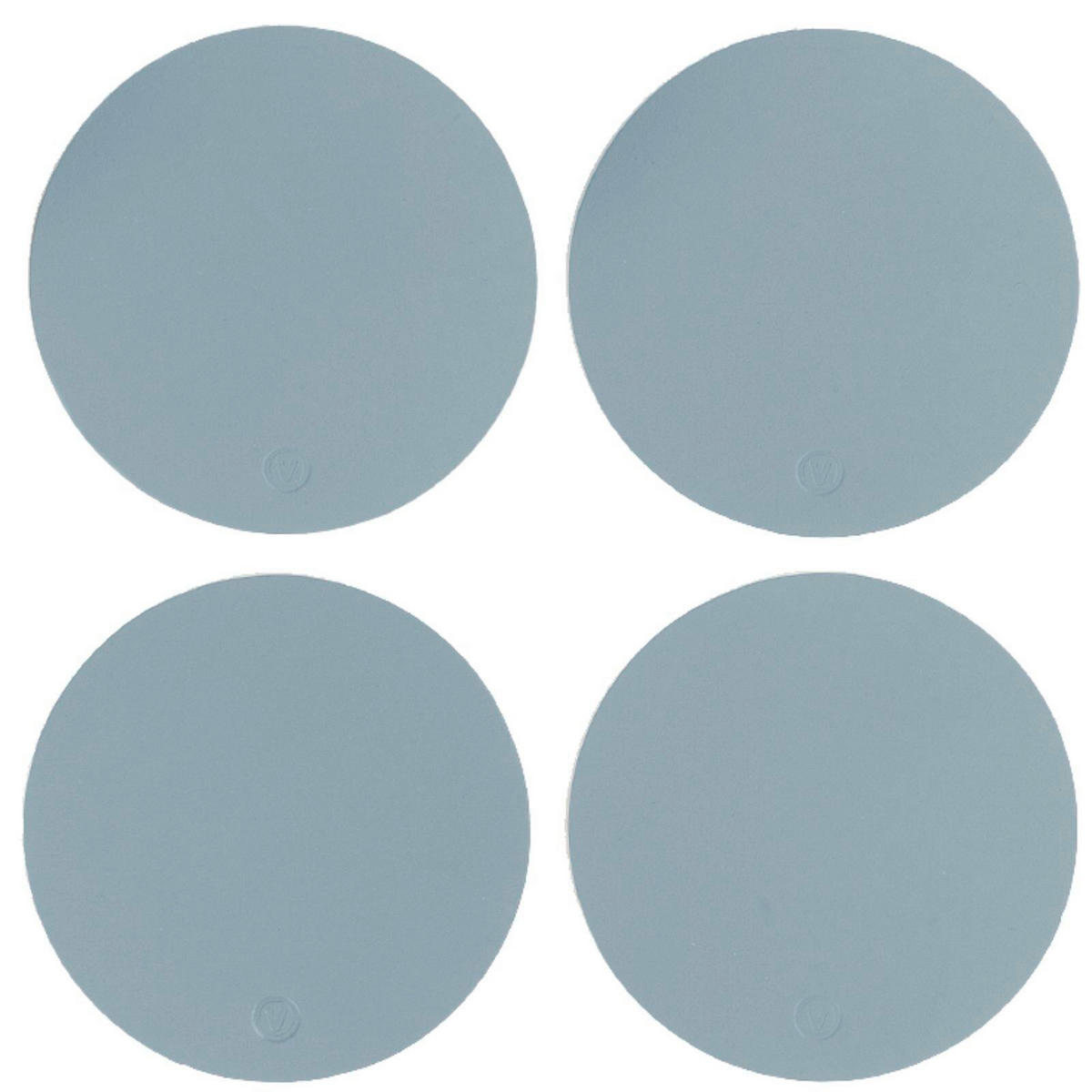 GLASUNTERSETZER  - Pastellblau, Basics, Leder (11/11/0.2cm)