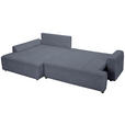 ECKSOFA in Mikrofaser Blau  - Blau/Schwarz, KONVENTIONELL, Kunststoff/Textil (169/295cm) - Carryhome