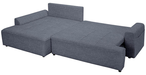 ECKSOFA in Mikrofaser Blau  - Blau/Schwarz, KONVENTIONELL, Kunststoff/Textil (169/295cm) - Carryhome