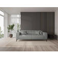 3-SITZER-SOFA  in Webstoff Grau  - Schwarz/Grau, KONVENTIONELL, Textil/Metall (240/80/113cm) - Carryhome