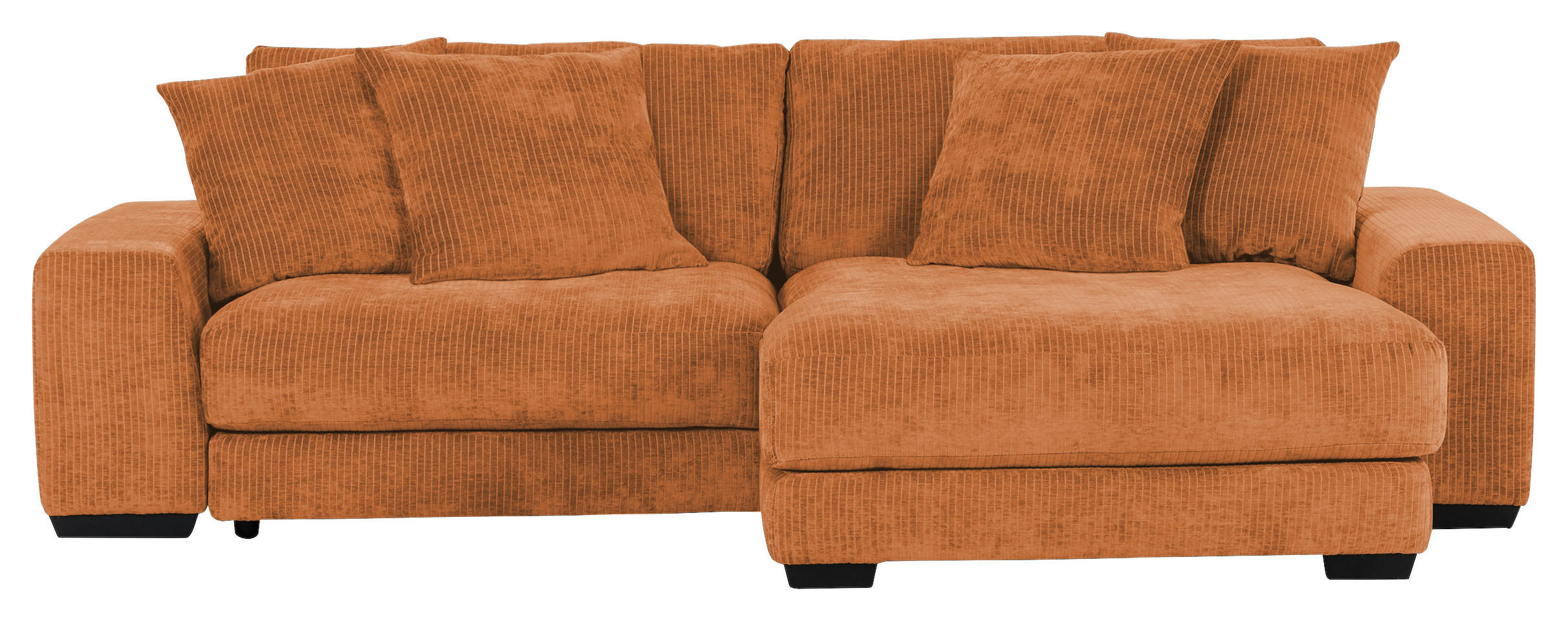 ECKSOFA Rostfarben Flachgewebe  - Rostfarben/Schwarz, KONVENTIONELL, Holz/Textil (280/190cm) - Carryhome