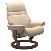 RELAXSESSEL SUNRISE Echtleder Relaxfunktion    - Beige/Walnussfarben, KONVENTIONELL, Leder/Holz (79/103/73cm) - Stressless