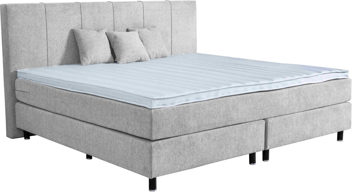 BOXSPRINGBETT 220/200 cm  in Greige  - Greige/Schwarz, Lifestyle, Holz/Textil (220/200cm) - home24