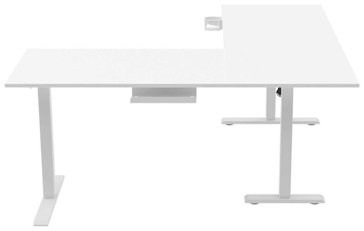 ECKSCHREIBTISCH 160/160/72-117 cm  in Weiß  - Weiß, KONVENTIONELL, Holzwerkstoff/Kunststoff (160/160/72-117cm) - Carryhome