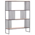 REGAL Schwarz, Akaziefarben  115/150/35 cm  - Schwarz/Akaziefarben, Trend, Holz/Metall (115/150/35cm) - Carryhome