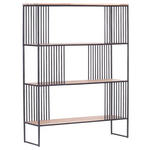 REGAL Schwarz, Akaziefarben  115/150/35 cm  - Schwarz/Akaziefarben, Trend, Holz/Metall (115/150/35cm) - Carryhome