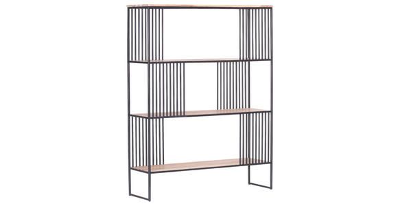 REGAL Schwarz, Akaziefarben  115/150/35 cm  - Schwarz/Akaziefarben, Trend, Holz/Metall (115/150/35cm) - Carryhome