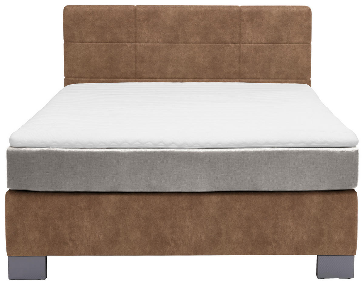BOXSPRINGBETT 120/200 cm  in Braun  - Graphitfarben/Braun, Design, Holz/Textil (120/200cm) - Hom`in