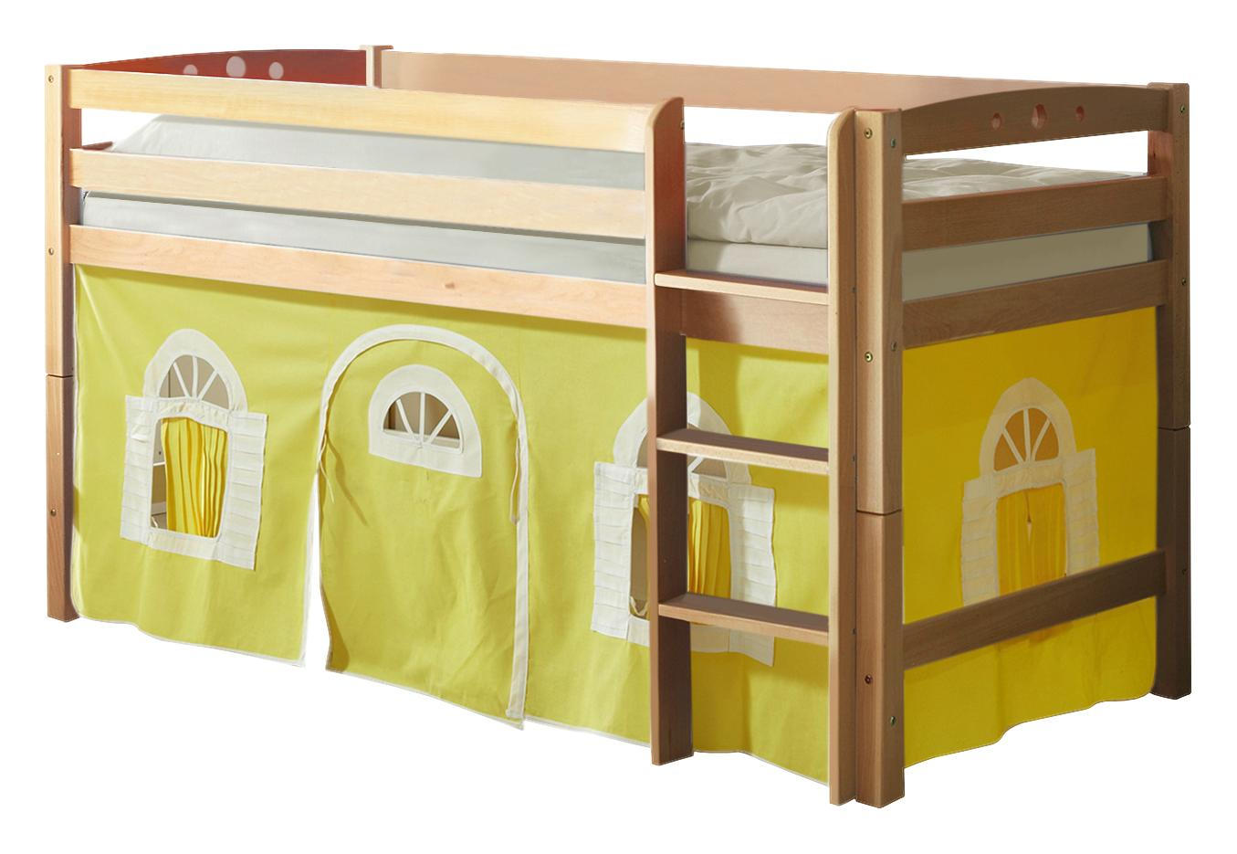 Hochbett 90/200 cm in Gelb, Weiß