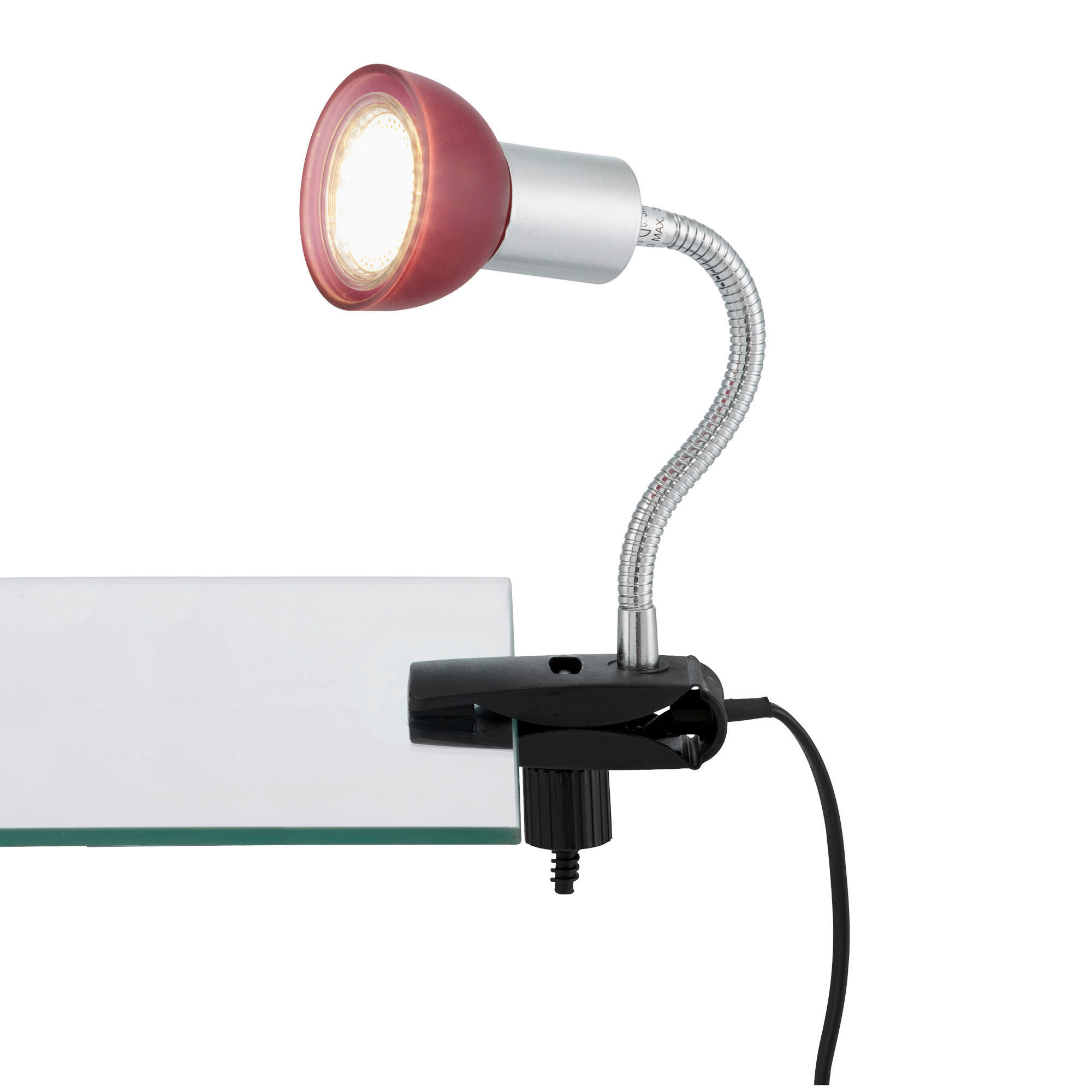 SVETILKA S SPONKO     9/6,1/34 cm          - rdeča/barve titana, Basics, kovina/steklo (9/6,1/34cm)