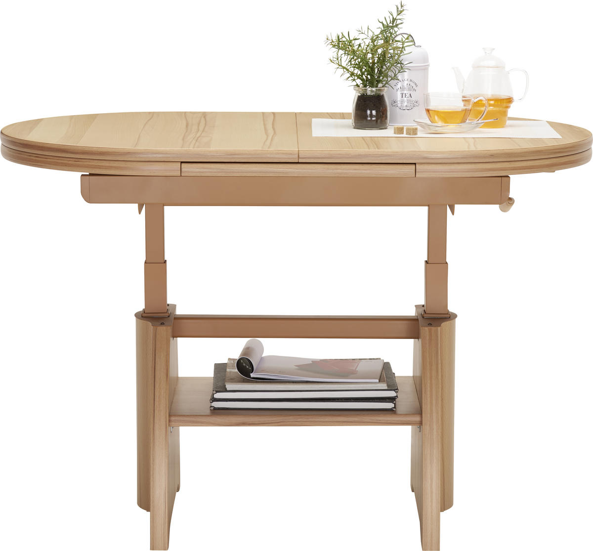 COUCHTISCH in Metall, Holzwerkstoff 125-165,5/71/56-75 cm  - Wildeiche, Konventionell, Holzwerkstoff/Metall (125-165,5/71/56-75cm) - Venda