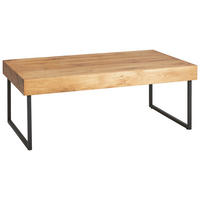 COUCHTISCH Eiche furniert 110/65/42 cm rechteckig Schwarz, Eichefarben  - Eichefarben/Schwarz, Natur, Holz/Metall (110/65/42cm) - Livetastic