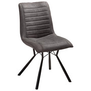 STUHL Mikrofaser Anthrazit, Schwarz - Anthrazit/Schwarz, Design, Textil/Metall (60/89/54cm) - Xora
