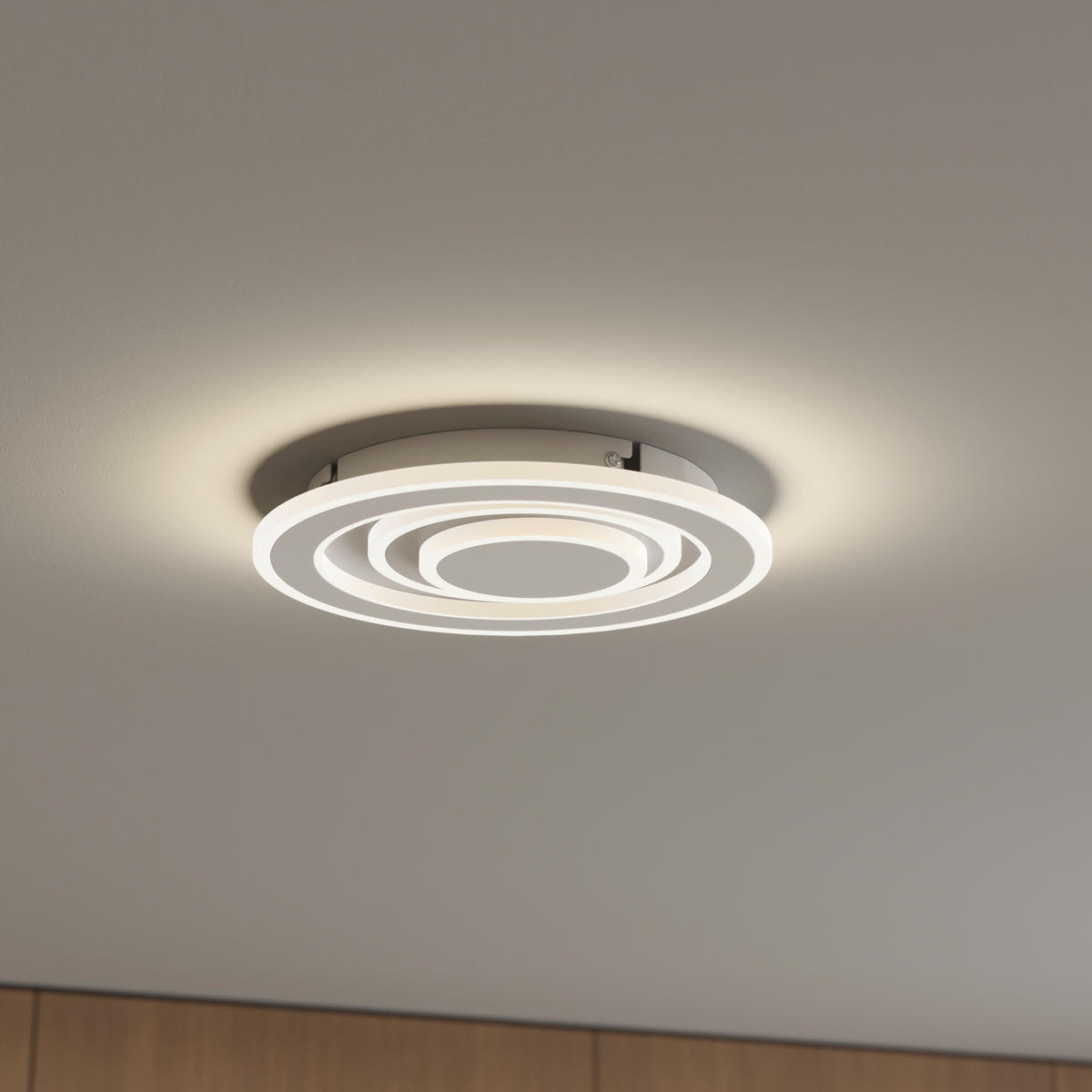 STROPNÍ LED SVÍTIDLO, 30/6,5 cm  - bílá, Basics, kov/plast (30/6,5cm) - Novel