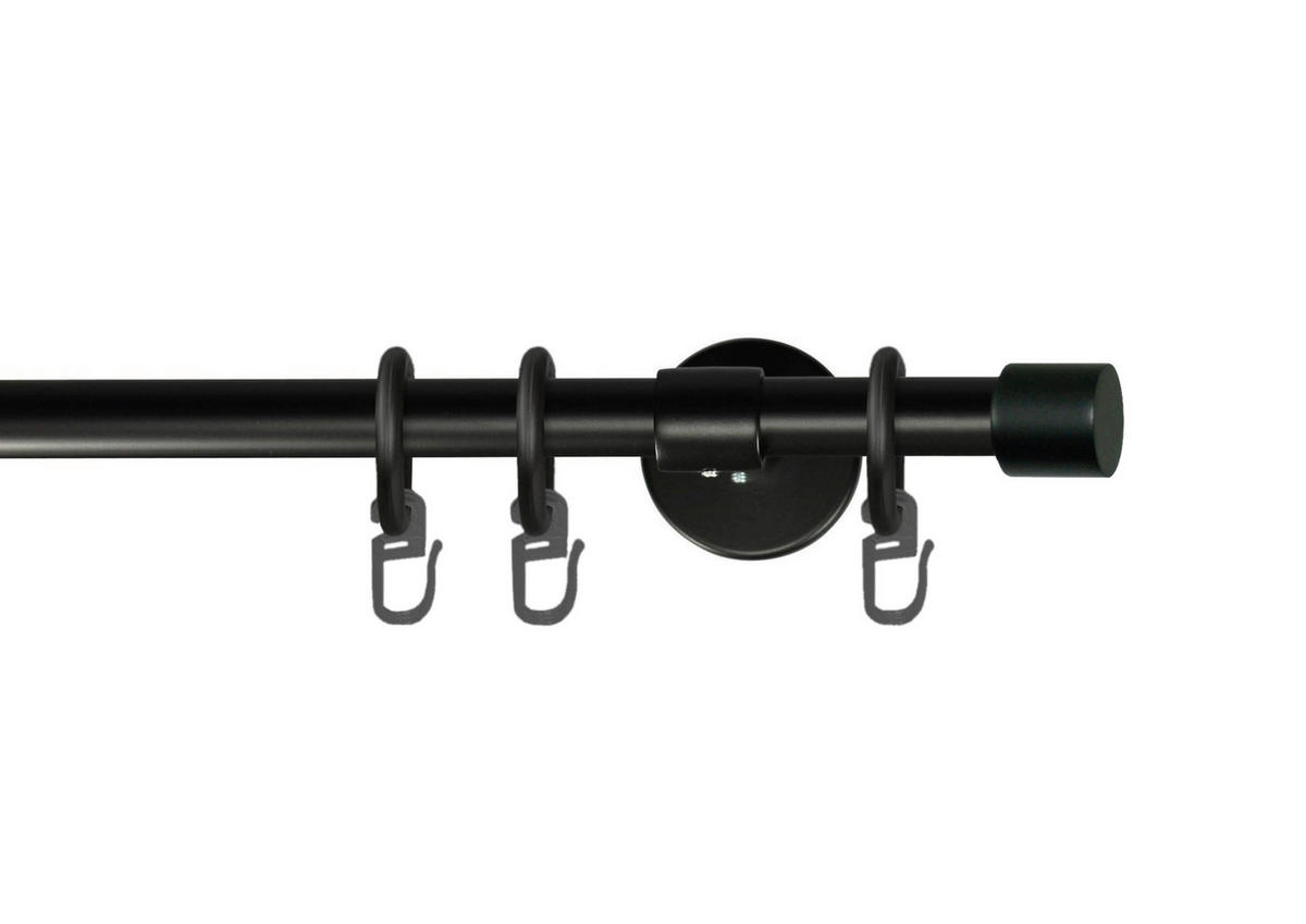 VORHANGSTANGE 310 cm  - Schwarz, KONVENTIONELL, Metall (310cm)