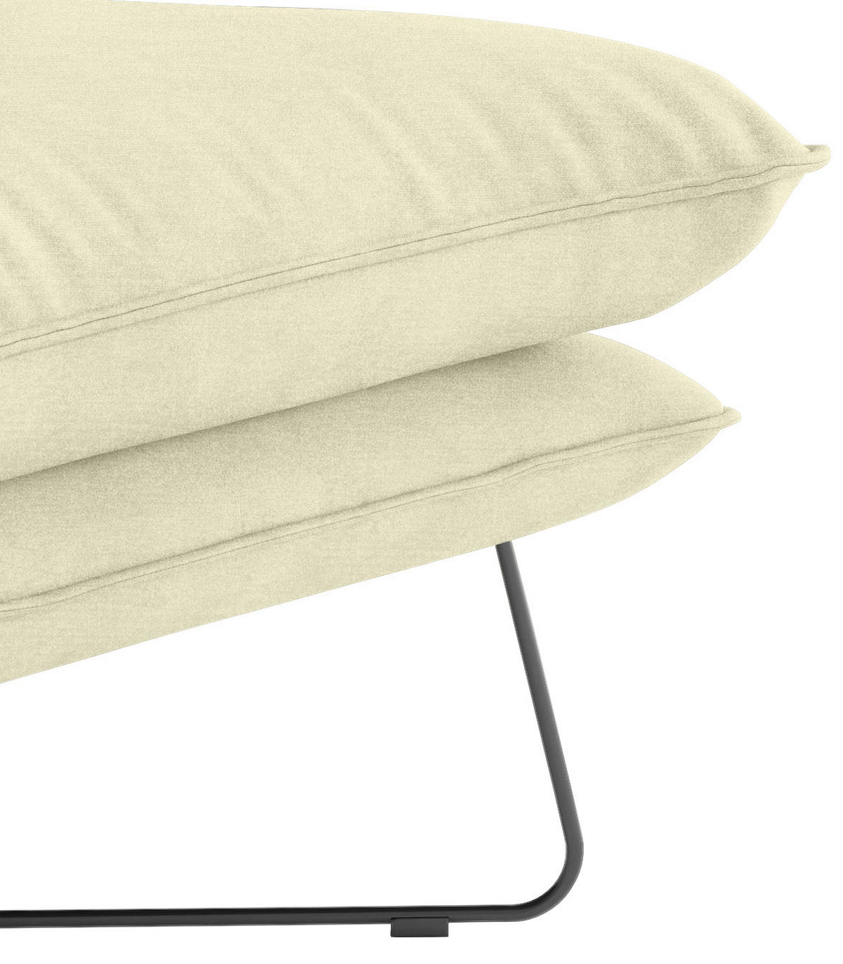 SESSEL in Velours Beige  - Beige/Schwarz, Design, Textil/Metall (72/84/90cm) - Hom`in