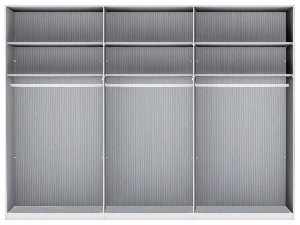 FALTTÜRENSCHRANK 300/216/58 cm 6-türig  - Schieferfarben/Eiche Bianco, KONVENTIONELL, Glas/Holzwerkstoff (300/216/58cm) - Dieter Knoll