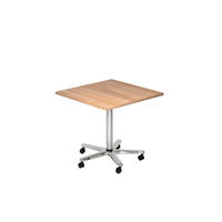 STEHTISCH 80/80/72-114 cm  - Chromfarben/Nussbaumfarben, KONVENTIONELL, Holzwerkstoff/Metall (80/80/72-114cm) - Venda