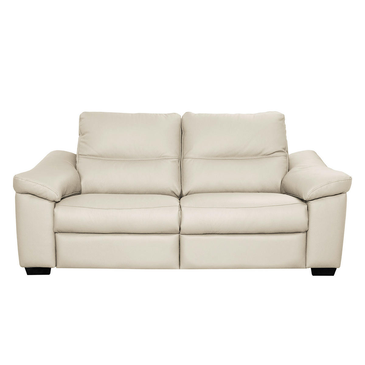 2-SITZER-SOFA  in Echtleder Creme   - Creme/Schwarz, Design, Leder/Holz (174/97/97cm) - Livetastic