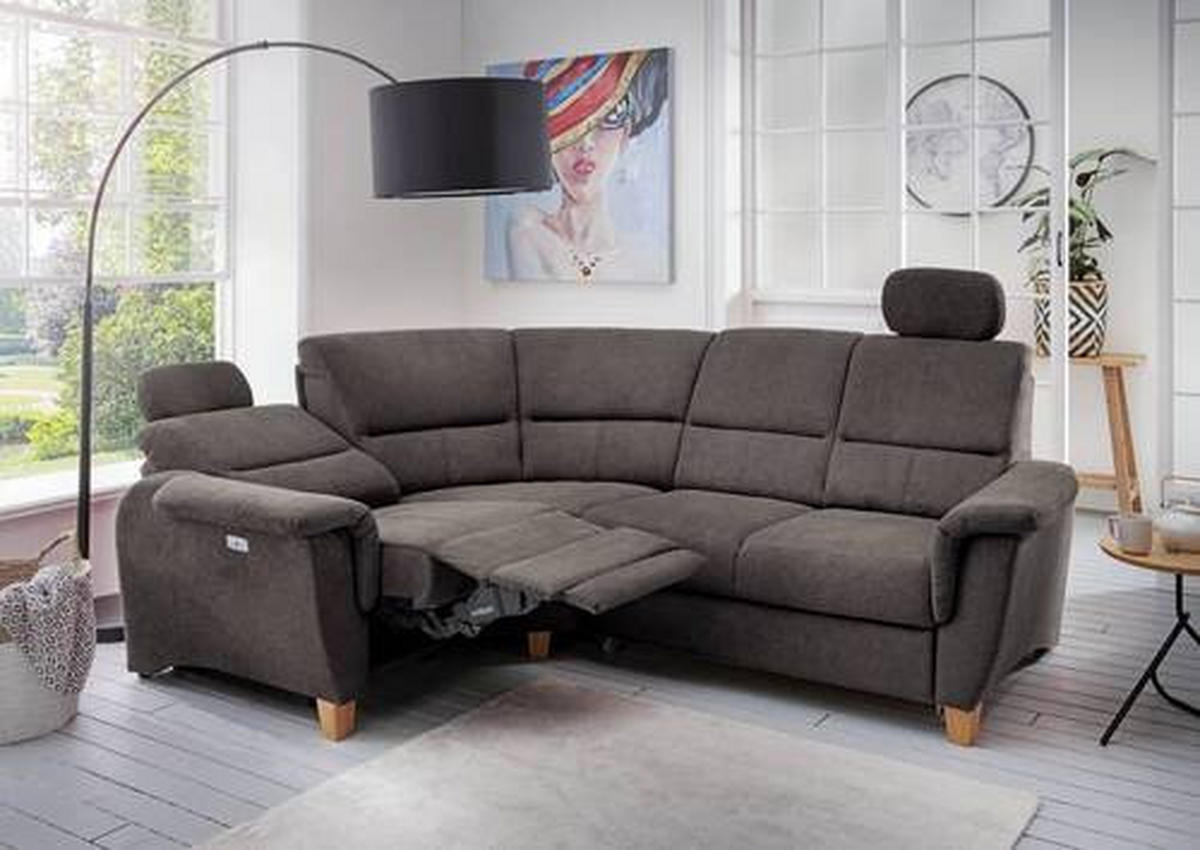ECKSOFA in Struktur Anthrazit  - Wildeiche/Anthrazit, Konventionell, Holz/Textil (186/237cm) - Livetastic
