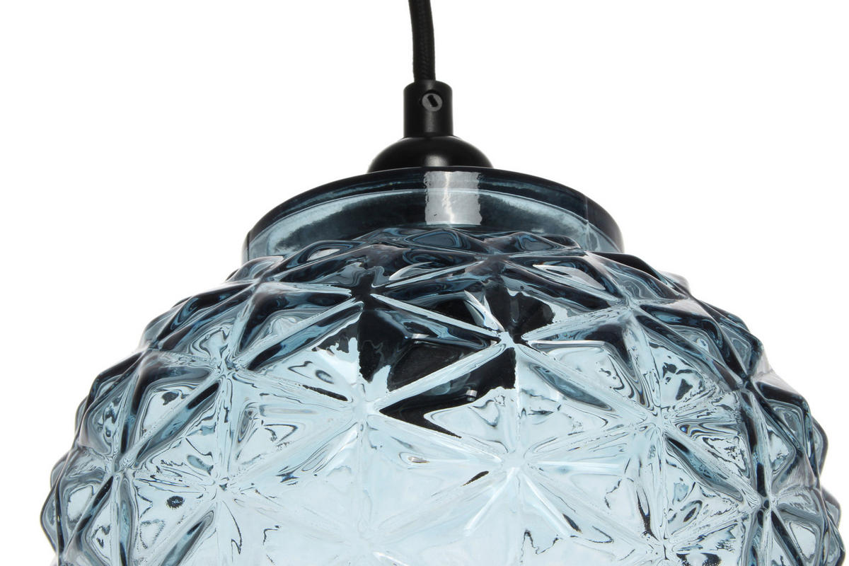 ZÁVESNÉ SVIETIDLO, 18/18/24 cm  - modrá, Basics, sklo (18/18/24cm) - MID.YOU