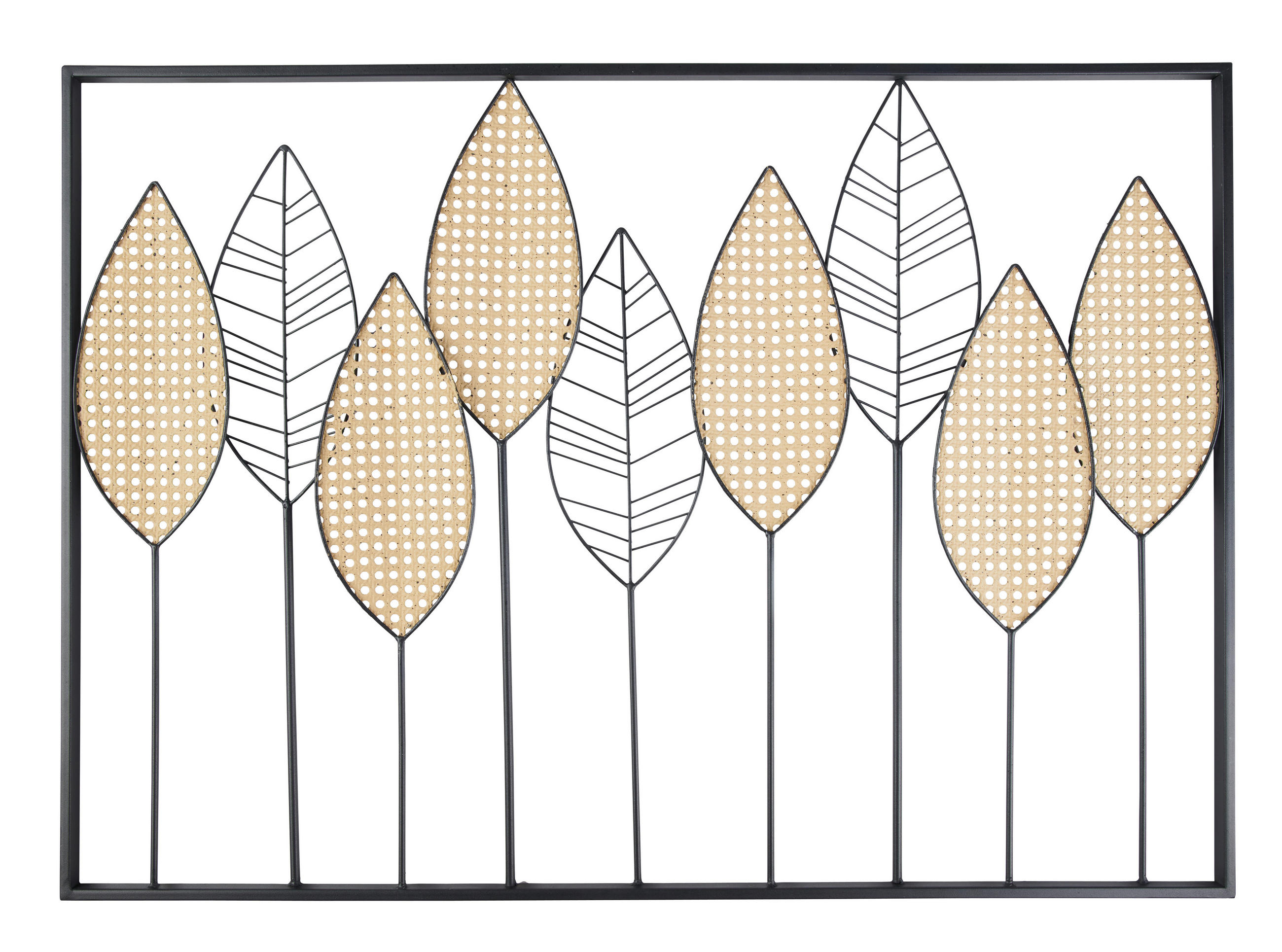 VÄGGDEKORATION   100/2,5/70 cm  - svart/naturfärgad, Trend, metall (100/2,5/70cm) - Ambia Home